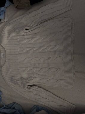 Cable Knit Baggy Cream Sweater